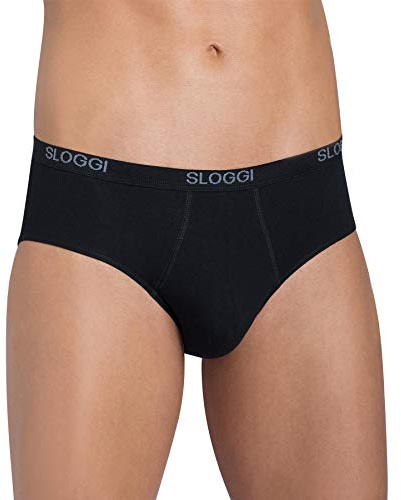sloggi men , Basic Midi 2P, Slip, Uomo, Nero (Black), 6