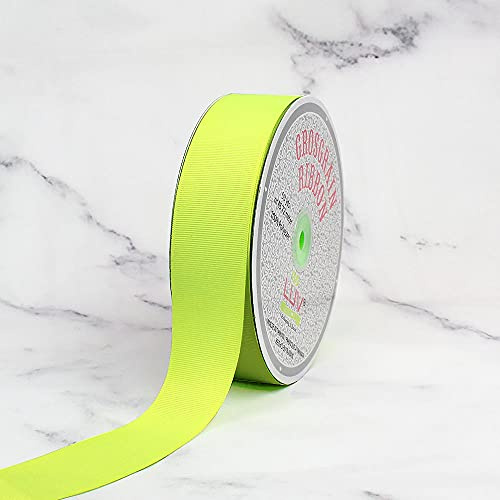 Creative Ideas Solid Grosgrain Ribbon, 1-1/2-Inch by 50-Yard, Neon Yellow