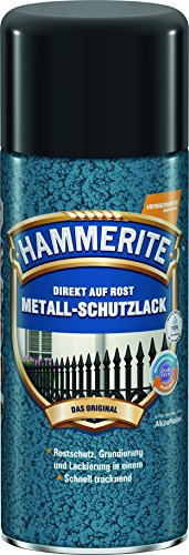 Hammerite Metallschutzlack Spray Hammerschlag, 3in1- Rostschutz, Dunkelgrün, 400 ml