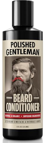 Beard Conditioner For Men With Beard Softener - Beard Thickener with Tea Tree and Beard Growth Oil - Beard Grooming and Mustache Softener - Natural Facial Hair Wash - Beard Moisturizer (8oz)