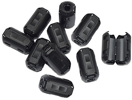 Topnisus Ferritkernring zum Anklippen, störungsfrei, Hochfrequenzfilter, RFI, EMI, Rauschunterdrückung, Kabelclip (13 mm Innendurchmesser), 10 Stück