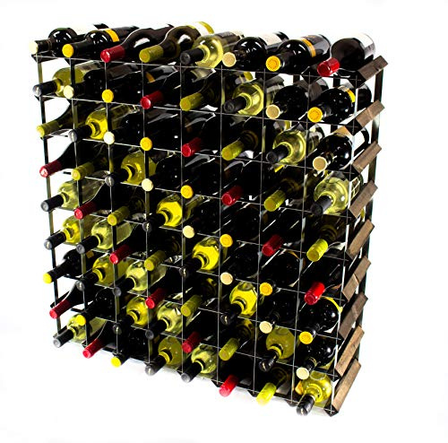 Cranville wine racks Klassische 72 Flasche Eiche dunkel gebeiztem Holz und verzinktem Metall Weinregal Selbstmontage