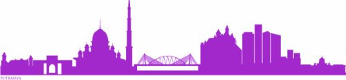 INDIGOS UG - Wandtattoo Wohnzimmer - Wandaufkleber Putrajaya (Kuala Lumpur) 240x52 cm - Flieder e604 Skyline Stadt - Aufkleber Kinderzimmer Schlafzimmer Küche Badezimmer Büro Dekoration