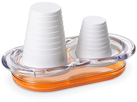 OMADA Portabiccheri Acqua e Caffè, Porta Bicchieri Biodegradabili 2 Colonne | Accessorio da Tavola Antivento anche per Uso Esterno, Reggibicchieri a 2 Colonne, Pratico per Feste o Compleanni