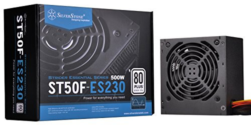 SilverStone SST-ST50F-ES230 v 2.0 - Alimentatore per PC Serie Strider Essential, 500W 80 Plus 230V EU ATX , 120mm
