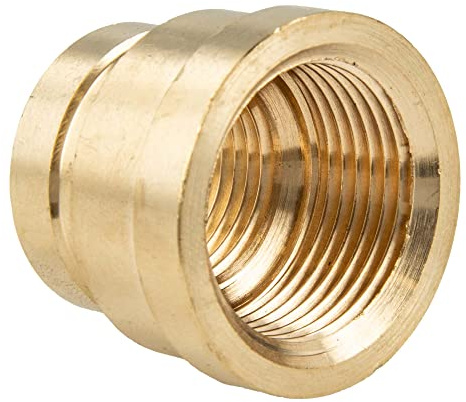 tecuro Manicotto riduce la filettatura interna Rp su entrambi i lati 1/2 x 3/8, ottone nudo CW617N