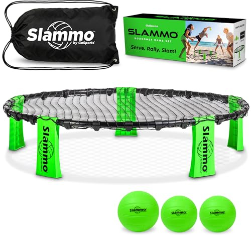 GoSports Slammo Game Set (Includes 3 Balls, Carrying Case and Rules) - Outdoor Lawn, Beach & Tailgating Roundnet Game