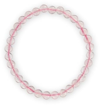Budawi® Rosenquarz Armband Stretcharmband Perlen 6 mm auf Stretchband
