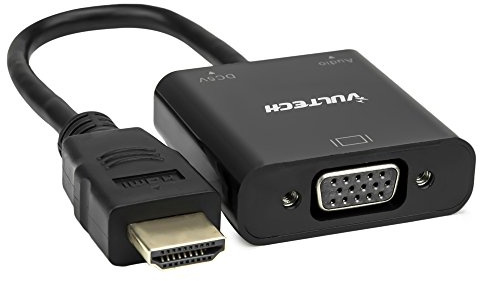 VulTech SN21707 Adattatore HDMI Maschio a VGA Femmina 1080p 60Hz Full HD con Audio - Compatibile PC, Chromebook, Raspberry Pi, Xbox, Proiettore, Monitor