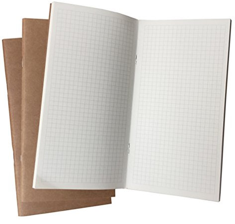 newestor Travelers Notebook Inserts - Graph Refills for Standard Size Travelers Notebook, Set of 3, Total 192 Pages, 8.25 x 4.25 Inches