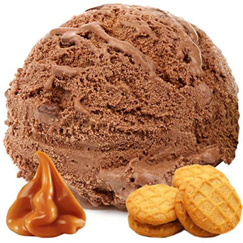 Schoko Karamell Keks Geschmack Eispulver VEGAN - OHNE ZUCKER - LAKTOSEFREI - GLUTENFREI - FETTARM, auch für Diabetiker Milcheis Softeispulver Speiseeispulver Gino Gelati (Schoko Karamell Keks, 1kg)