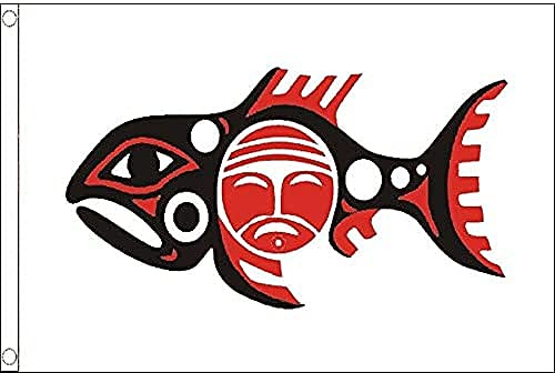 AZ Flag Chinook stam flagga 150 x 90 cm - kinesisk indiansk flagga 90 x 150 cm - flaggor