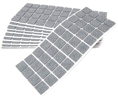Adsamm® / 400 x Selbstklebende Filzgleiter/Grau / 25x25 mm/Quadratisch/Möbelgleiter aus Filz mit 3.5 mm Stärke/Möbel- und Bodengleiter