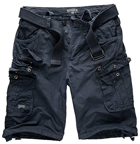 Geographical Norway Cargo Shorts Kurze Hose Bermuda mit Gürtel Short Hunter im Bundle mit UD Bandana