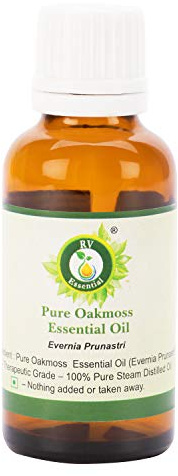 Aceite esencial de musgo de roble | Evernia Prunastri | 100% puro natural | Sin diluir | Vapor destilado | Calidad terapéutica | Aceite esencial de Oakmoss | 30 ml | 1.01 oz por R V Essential