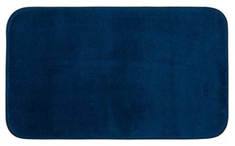 Gözze - Premium Rutschfester Badteppich, RIO, 100% Microfaser, 70 x 120 cm - Dunkelblau