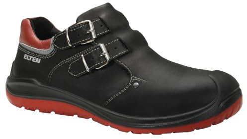 ELTEN Zapatos de techado Anderson Craft Low S3 HI (puntera de acero, hebilla doble, protección contra perforaciones, sin metales, antideslizantes, aislantes del calor, resistentes al calor), negro