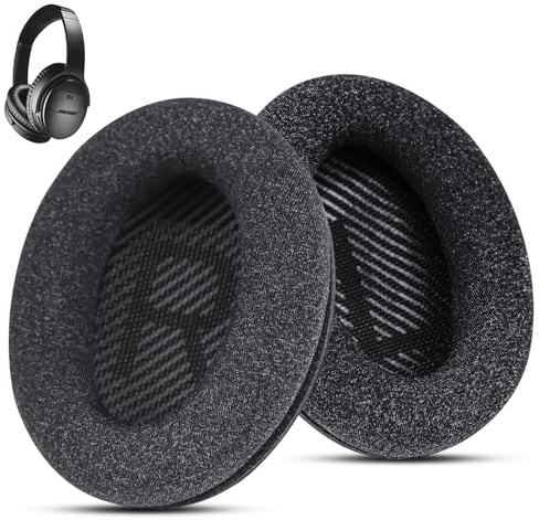 Wzsipod Fabric Comfort Coussinets d'oreille de Remplacement en Tissu pour Bose QuietComfort 35 / QC35 II– Compatible avec QC45 QC35 QC25 QC15 QC2 AE2 AE2i AE2w SoundLink & SoundTrue (Style S2)