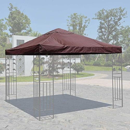 Ersättningstak för paviljongtak för utomhusbruk, 3 x 3 m, taktak med ventilerat tak, beige, för pergola, terrass, trädgård.