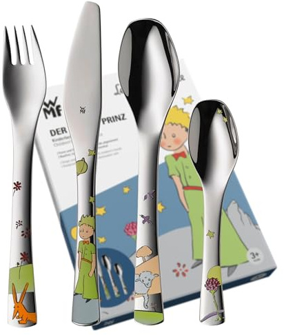 Posate per bambini WMF Il Piccolo Principe con incisione del nome - bellissimo set di posate per bambini - regali di battesimo personalizzati con incisione, idee regalo per bambine e bambini dai 6 ann