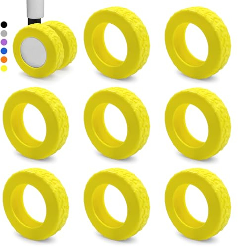 Bellanova Lot de 8 Protection Roue Valise en Silicone, Protège-Roues de Valise, Silencieux, Antidérapant, Anti-Chute, Compatible Valise et Chaise de Bureau (Jaune)
