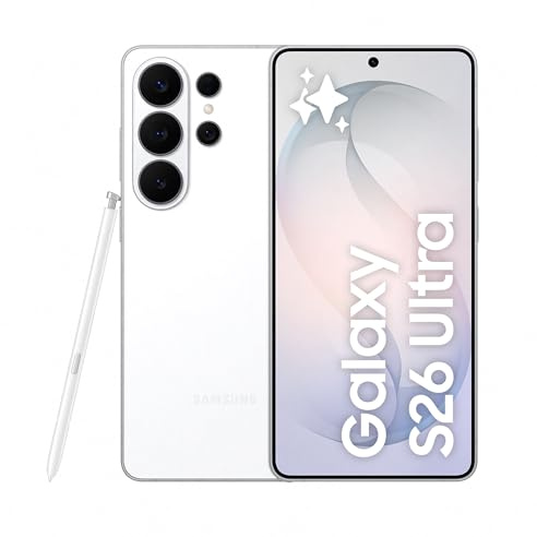 Samsung Galaxy S26 Ultra, 512GB, Smartphone con Galaxy AI, Cámara 200MP, 12GB RAM, Batería 5000mAh, Garantía del Fabricante 3 Años+1 Año Extra, Color Blanco (Versión Española)