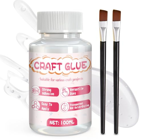 NoxGule Decoupage Glue, Paper Glue, Puzzle Glue, Craft Gluestrong Adhesion, Suitable for Journaling, Paper DIY Projects, Home and Travel,100ml (Semi-Transparent)