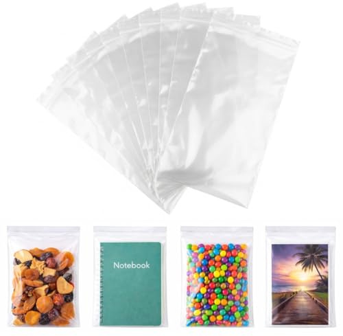 Plastiktütchen selbstklebend transparent | 100 OPP-Beutel | Geschenk-, Bäckerei- und Einzelhandelsverpackung (15×21 cm (5.8×8.3 in / A5))