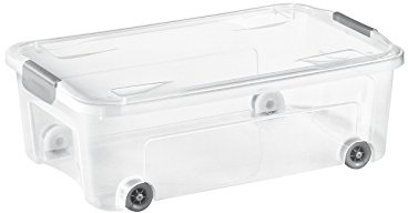 Tontarelli TON850 Contenitore Combi Box, Trasparente con Ruote, 59 x 38 x 20 cm