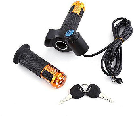 Manubrio Maniglia Gas Regolatore Acceleratore Elettrico con Display a LED e Blocco Chiave di Alimentazione Per Scooter Bicicletta MTB