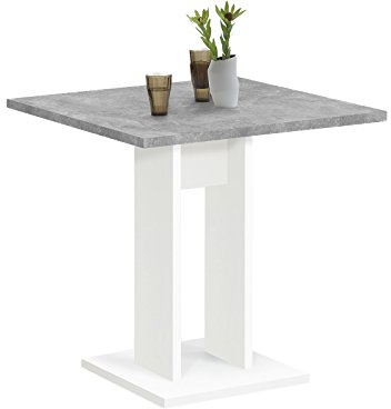 möbelando Esszimmertisch Küchentisch Esstisch Holztisch Speisetisch Tisch Yvette I Weiß/Beton LA