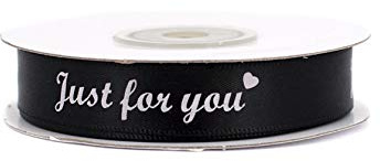Satinband 15mm x 20m Just for you bedruckt Schwarz