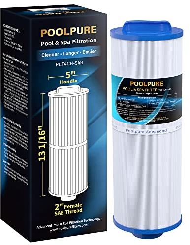 POOLPURE Filtro de SPA 4CH-949 reemplaza Pleatco PWW50L, Filbur FC-0172, SD-01143, 817-4050, Rising Dragon 50, Waterway Teleweir 50 pies Cuadrados Cartucho de Filtro 1 Paquete