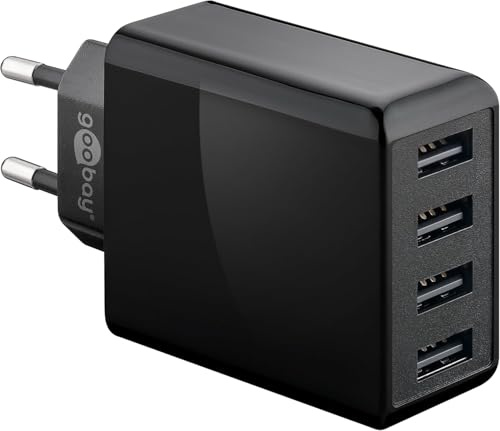 goobay Ladegerät 4-Fach USB-Ladegerät (30W) schwarz