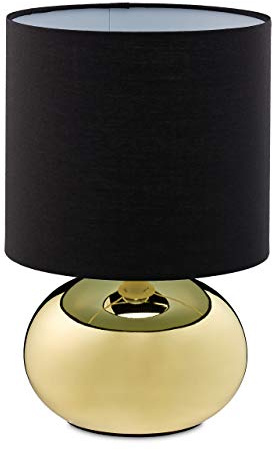 Relaxdays Nachttischlampe Touch dimmbar, gold