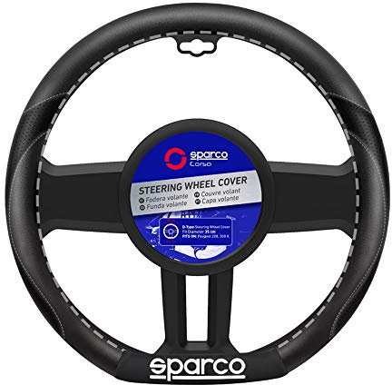 Sparco Coprivolante 'Flat Bottom' Nero - Compatibile con Peugeot 208 & 308 II