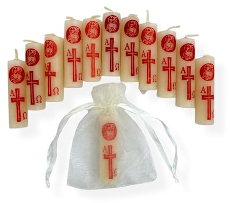 Gigi feets Classy Kids 12 Pieces Mini Cirio Paschal Candles Cirio Pascual Party Favors Holy Week Lent 2.75 inch x .75 inch