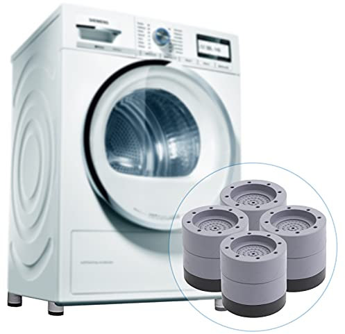 Moocuca 4 Pièces Anti Vibration Machine a Laver, Patin anti Vibration Lave Linge pour la Réduction du Bruit, Tapis Anti Vibration Machine a Laver pour Empêcher le Mouvement, Pied Machine a Laver (6)