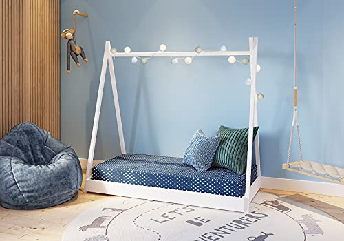 FabiMax Kinderbett Juniorbett Tipi, 80 x 160 cm, weiß