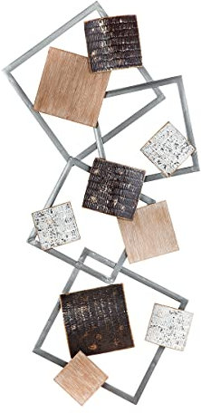 GILDE Metall MDF Wanddeko Squares 91x44cm