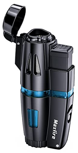Maxfire Lighter 3 Jet Flamme Sturmfeuerzeug, Gasfeuerzeug Butan Nachfüllbar, Einstellbare Jetflame Feuerzeu, Verkauft ohne Gas