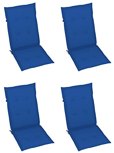 Mogou Gartenstuhlauflagen 4 STK Sitzauflagen Gartenmöbel, Gartenstuhlauflagen, Hochlehner Auflagen, Auflagen Hochlehner, Stuhlauflagen, Königsblau 120x50x3 cm