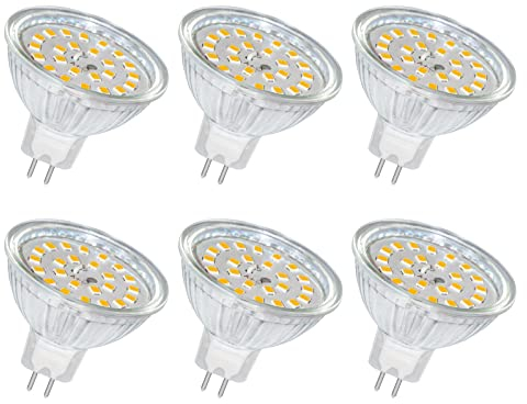 LED Leuchtmittel GU5.3 LED 5W 12V MR16, 500LM Warmweiß 2700K, Nicht Dimmbar, Ersatz für 50W Halogenstrahler, LED Strahler GU5.3 für Deckenleuchte, Landschaftsbeleuchtung, 6 Stück