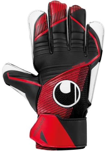 uhlsport Powerline Starter Soft Fußball Torwarthandschuhe für Kinder und Herren, Torwart-Handschuhe, Fussball-Handschuhe mit Handgelenkfixierung - atmungsaktiver Textilstoff, 4.5