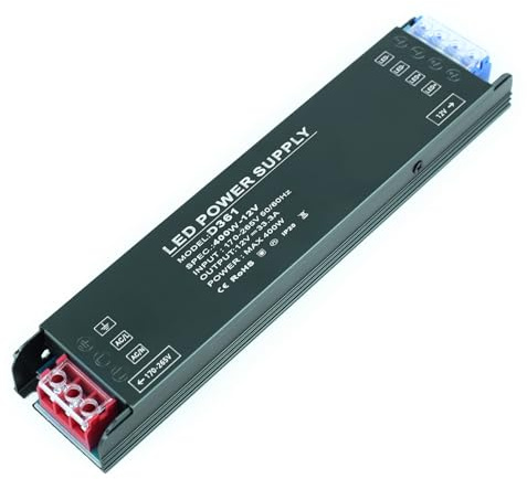KSIBNW Transformador 220V a 12V Fuente Alimentacion, Ultra Fino LED Alimentación AC 220V a DC 12V 33,3A 400W Driver de Bajo Tensión Controlador de Voltaje Constante Conmutación Compacto para Tira LED