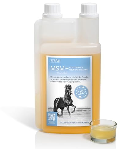 STRÖH MSM flüssig für Pferde - Mit Glucosamin & Chondroitinsulfat - 1L