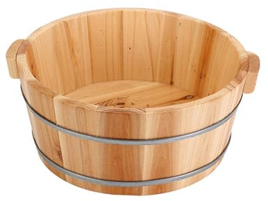 Bassin de Bain de Pieds en Bois, Baignoire de Trempage des Pieds, Hauteur de Massage 16cm, Seau de Bain de Pieds, Bassin de Trempage des Pieds, pour Pédicure, Relaxation et Massage, 16x36cm UN