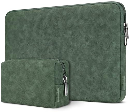 DOMISO Laptoptasche 15,6Zoll Wasserdicht Stoßfest Laptop Schutzhülle für 15,6 Lenovo/HP/Dell/Asus, 16 Zoll MacBook Pro, Dunkelgrün}