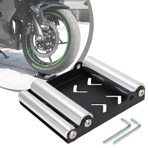 JFG RACING Soporte Rodillo Limpieza Ruedas Moto,Universal Soporte Rueda Trasera/Delantera para Limpieza de Ruedas de Limpieza de Cadenas de Motocicletas de Calle