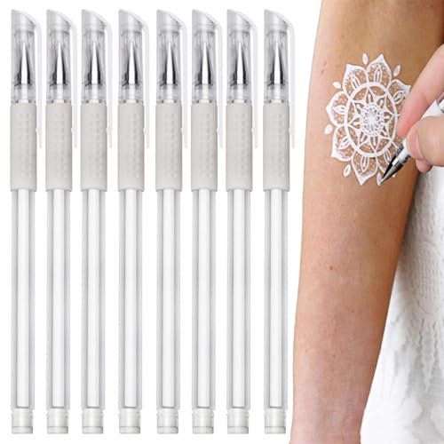 8 Piezas Lápiz De Mapeo De Cejas Blancas - Pen De Marcador De Microblading Para Maquillaje Permanente - Herramientas De Posición Para Cejas y Labios